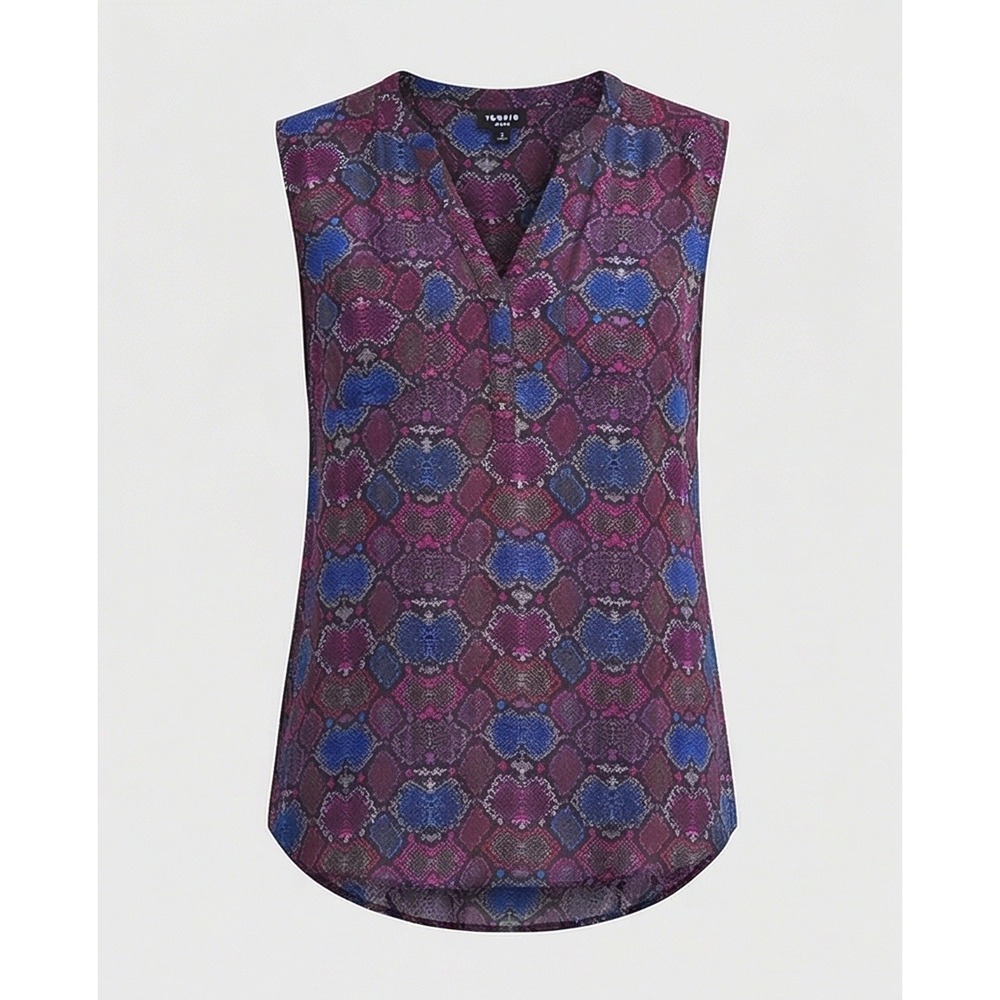 Torrid Harper 3 Pullover Blouse Purple Blue Snakeskin Georgette Plus 3X